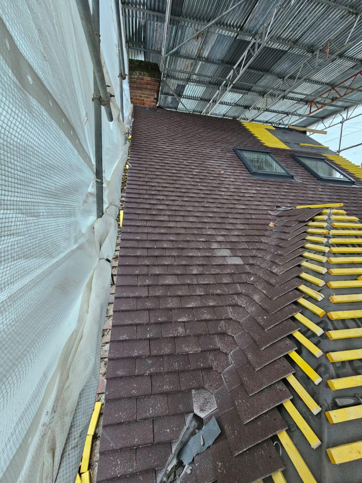 Plain Tile Re-roof in Progress – Hampshire